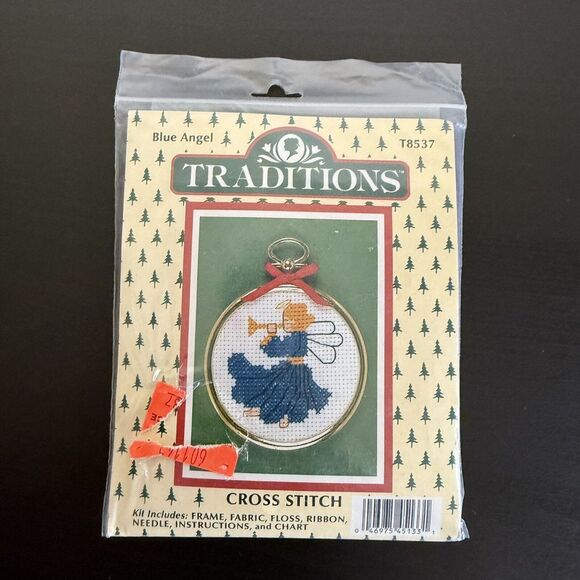 Vintage Lot of 5 Traditions Cross Stitch Christmas Ornament Kits Angel Train New - Picture 6 of 11